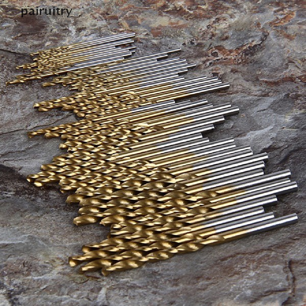 Prt 100/50pcs Titanium Coated HSS High Speed Steel Drill Bit Set Alat PRT