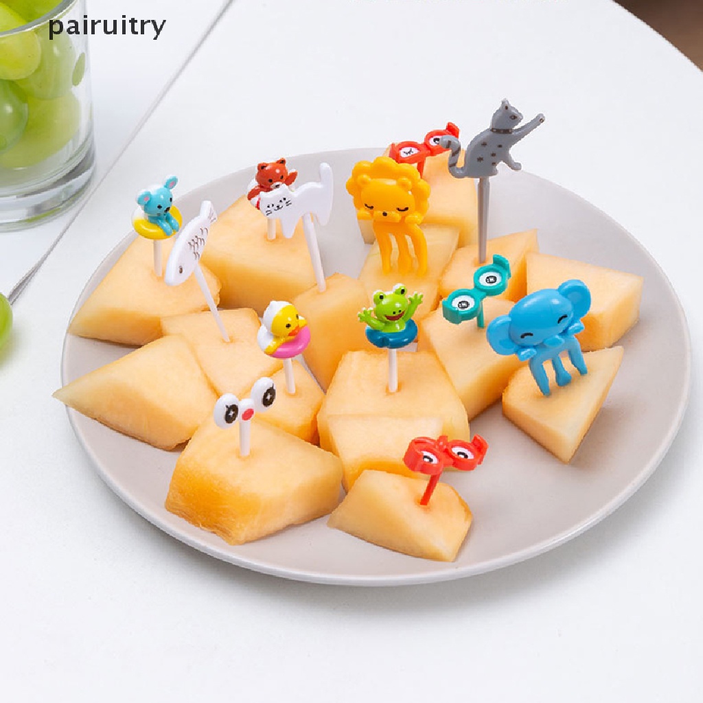 Prt Mini Animal Kartun Buah Garpu Anak Makanan Ringan Kue Dessert Food Fruit Fork PRT