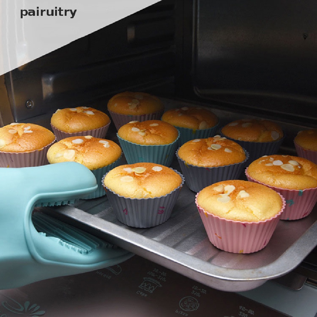 Prt 6pcs/set Reusable Silicone Cupcake Mold Cetakan Kue Muffin Cetakan Kue DIY PRT