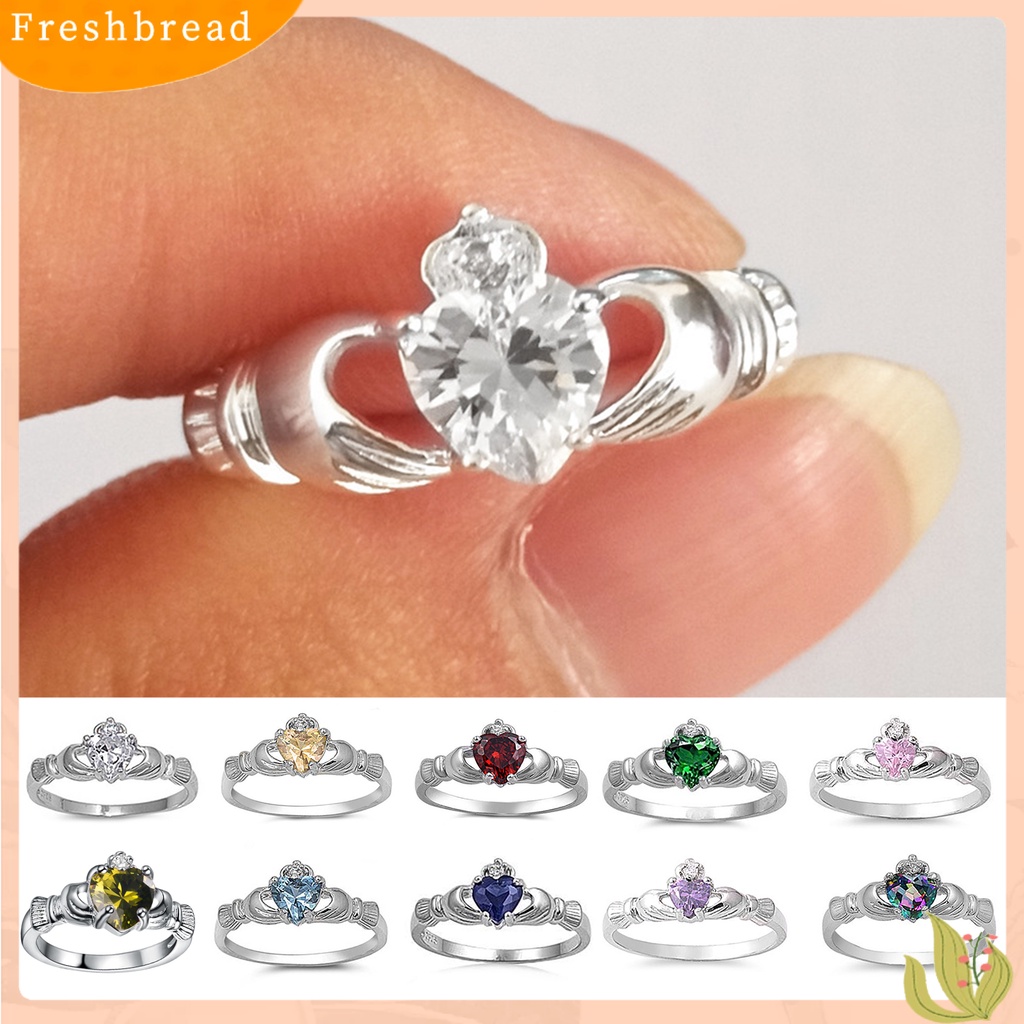 &lt; Freshbread &gt; Berongga Tembaga Mulia Cincin Pertunangan Memegang Hati Wanita Pernikahan Band Perhiasan Alat Ekstra