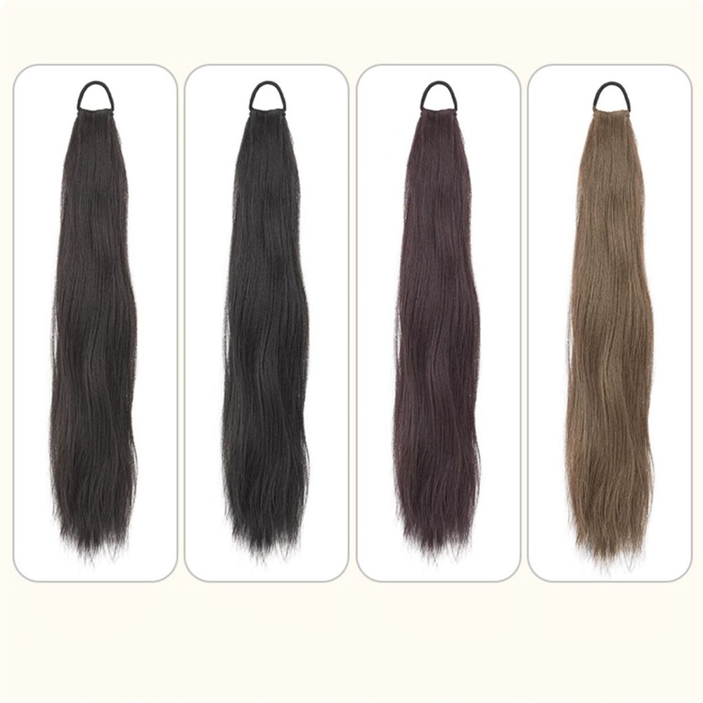 1pcs Y2K Natural Horsetail Wig Lurus Panjang Untuk Wanita Gadis Ekstensi Rambut Wig Aksesoris 45cm