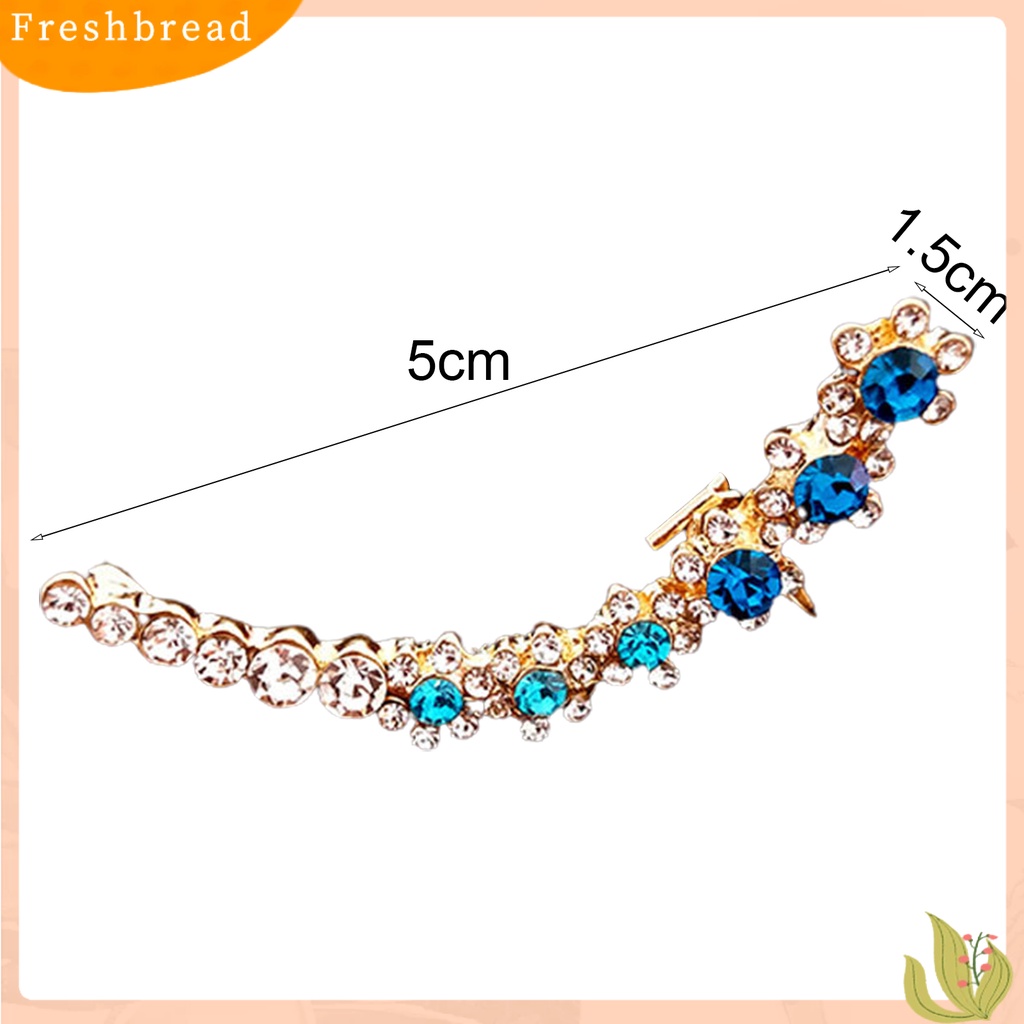 &lt; Freshbread &gt; 1Pc Tindik Terintegrasi Klip Telinga Gadis Kepingan Salju Berlian Imitasi Stud Anting Perhiasan Accesories