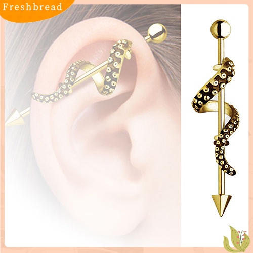 &lt; Freshbread &gt; 1Pc Pria Wanita Arrow Punk Barbel Dibungkus Gurita Tentacle Anting Tindik Tubuh