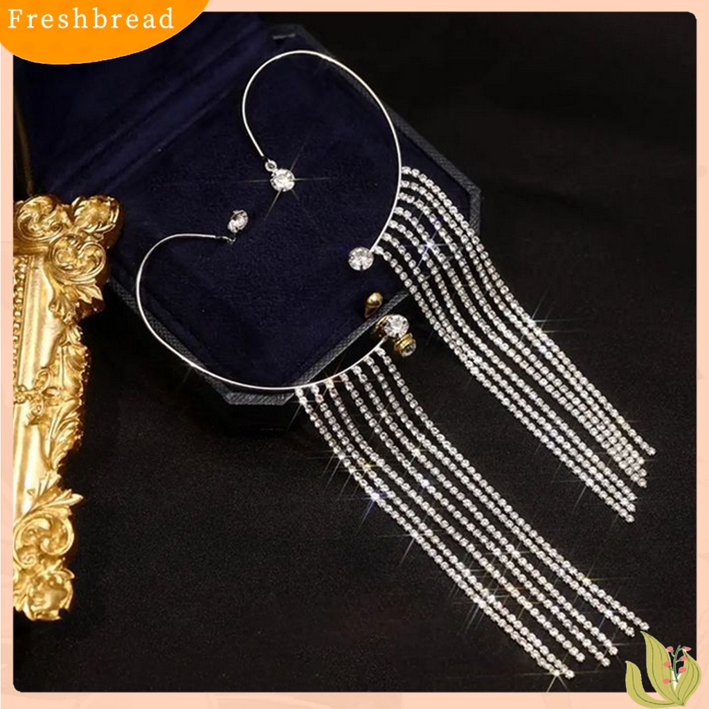 &lt; Freshbread &gt; 1Pc Klip Anting Jumbai Berlian Imitasi Lady Simple Electroplating Ear Cuff Untuk Pernikahan