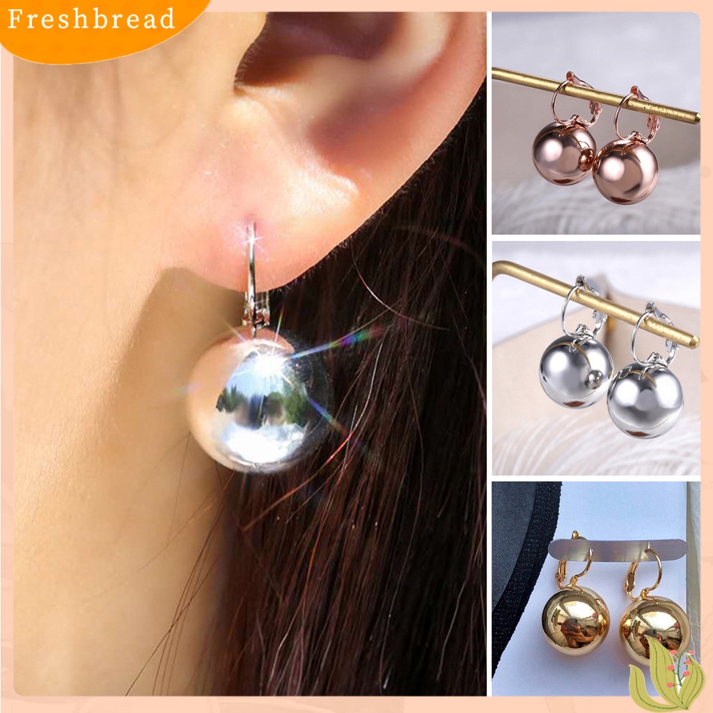 &lt; Freshbread &gt; 1pasang Drop Earrings Elegan Vintage Halus Bulat Kilau Terang Hias Hadiah Wanita Berbentuk Bola Liontin Hoop Earrings Perhiasan Untuk Pakaian Sehari-Hari