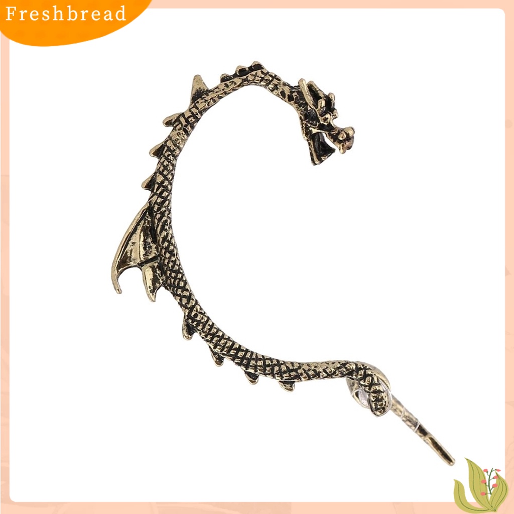 &lt; Freshbread &gt; 1Pc Anting Lilit Telinga Punk Retro Gaya Bahan Alloy Bentuk Naga