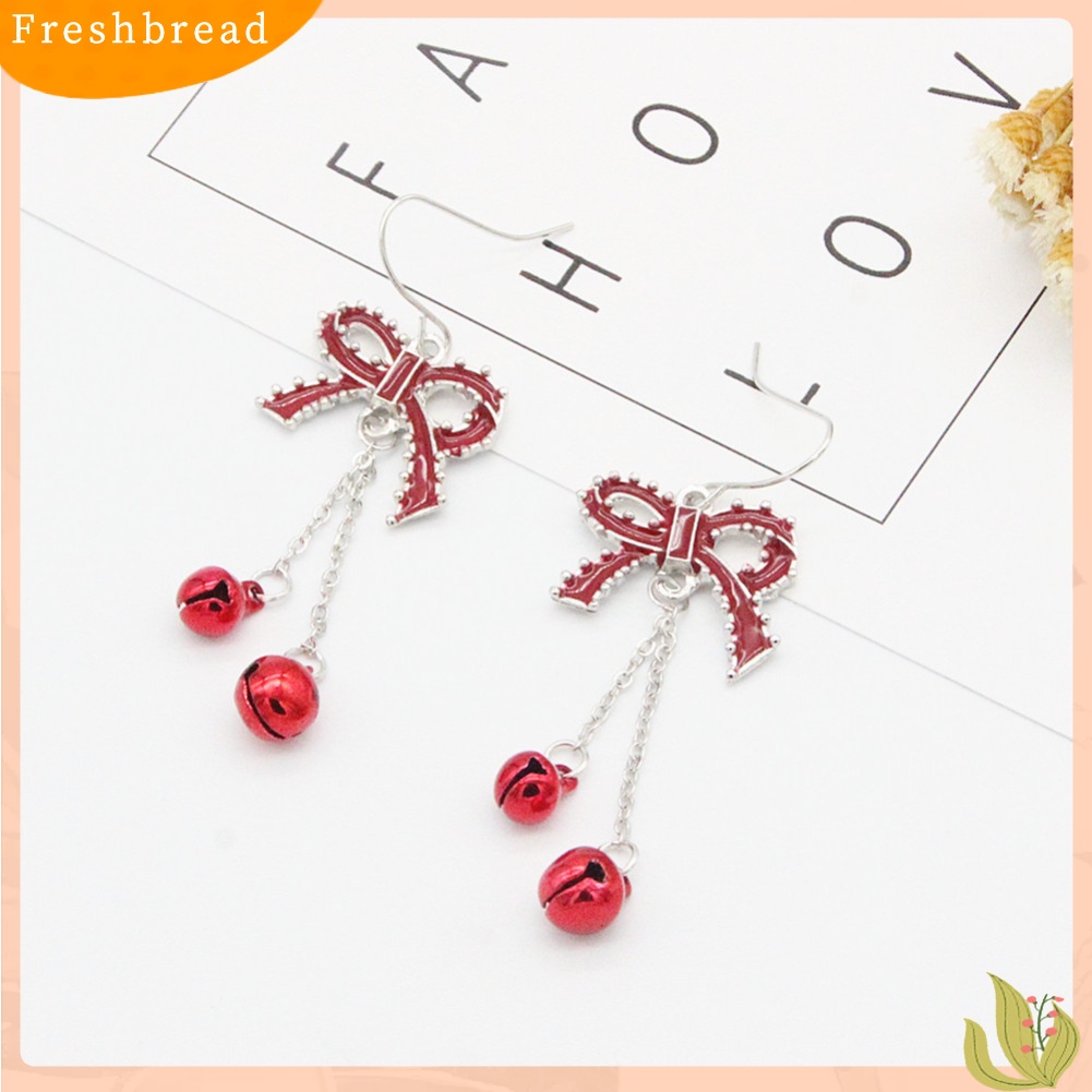 &lt; Freshbread &gt; Fashion Wanita Ikatan Simpul Bell Rantai Menjuntai Drop Hook Anting Perhiasan Hadiah Xmas