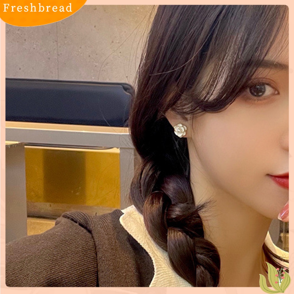 &lt; Freshbread &gt; 1pasang Wanita Ear Studs Bunga Perhiasan Mutiara Imitasi Gaya Korea Camellia Manset Telinga Hadiah Ulang Tahun