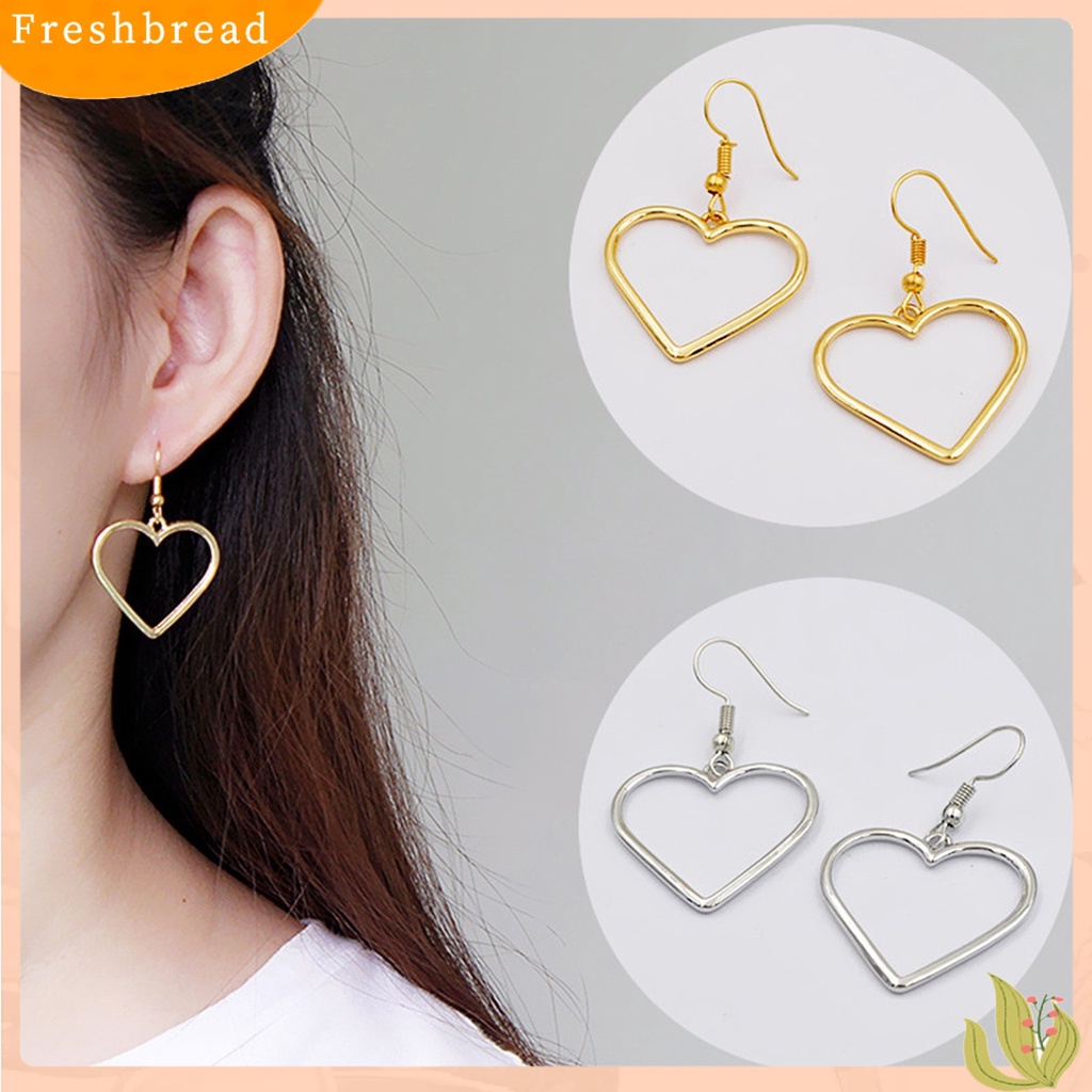 &lt; Freshbread &gt; 1pasang Fashion Wanita Berongga Cinta Berbentuk Hati Menjuntai Kait Anting Perhiasan Hadiah Untuk Pesta Pernikahan