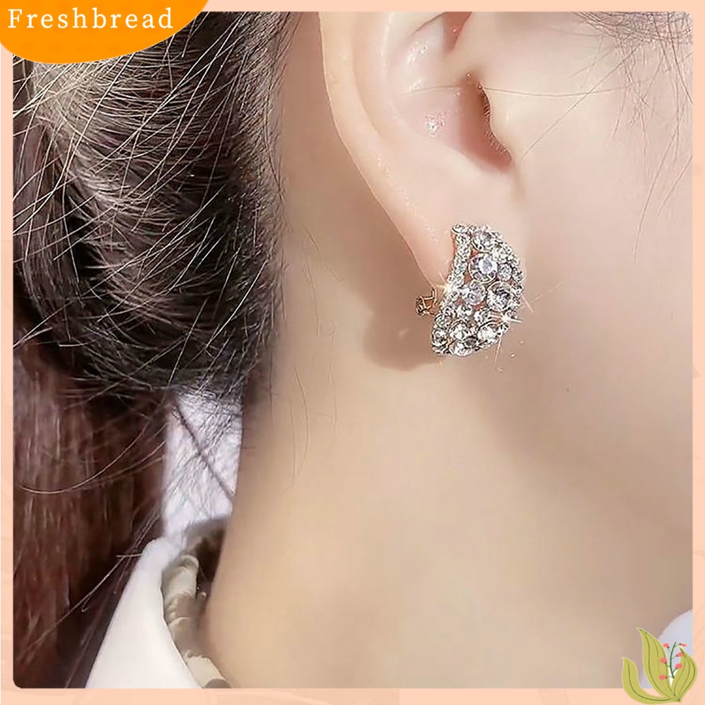 &lt; Freshbread &gt; 1pasang Anting Pejantan Temperamen Mengkilap Elegan Geometris Berkilau Berdandan Hadiah Valentine Wanita Kristal Imitasi Menjuntai Anting Perhiasan Pernikahan Aksesori Fashion