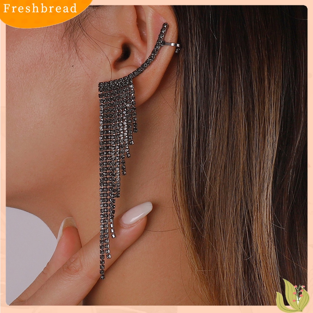 &lt; Freshbread &gt; 1pasang Drop Earrings Mutilayer Jumbai Berlian Imitasi Perhiasan Berlebihan Anting Menjuntai Panjang Atau Perjamuan