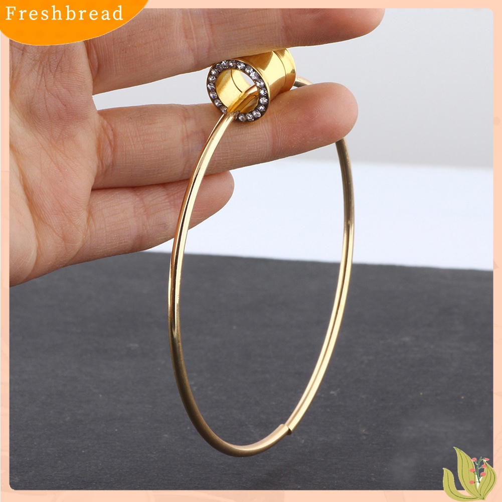 &lt; Freshbread &gt; 1Pc Wanita Berlian Imitasi Lingkaran Menjuntai Ear Plug Tandu Expander Piercing Perhiasan