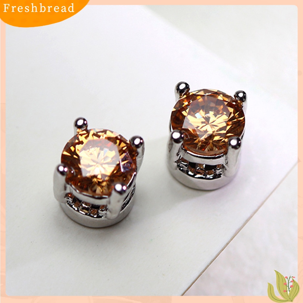 < Freshbread > Pria Wanita Berlian Imitasi Hias ic Ear Stud Earrings Non Piercing Perhiasan Hadiah