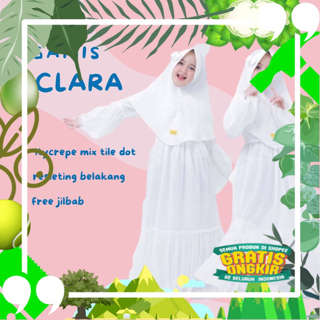 Baju Muslim Anak Perempuan Gamis Putih Anak Terbaru 2023 Gamis Manasik Haji Anak Wanita Gamis Tileu 
