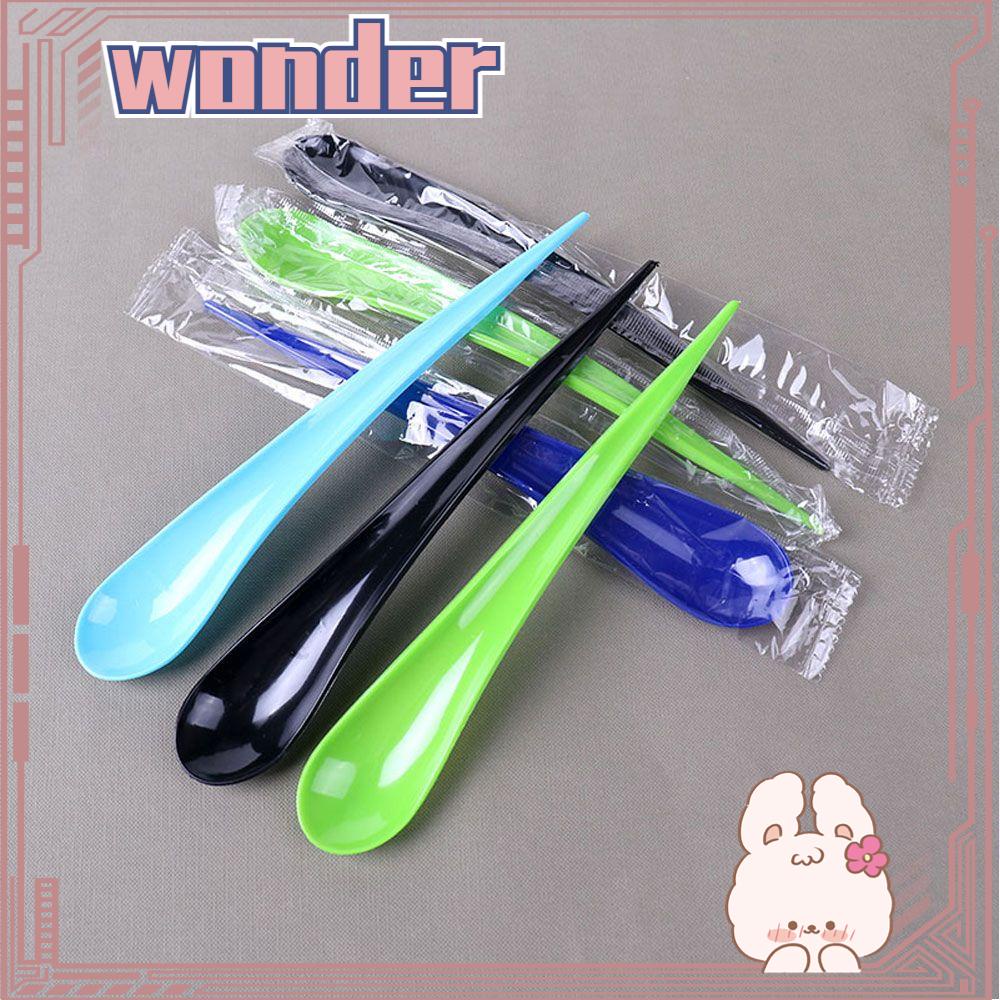 Wonder 100pcs/Pack Sendok Kemasan Satuan Milkshake Yogurt Water Drop Spoon