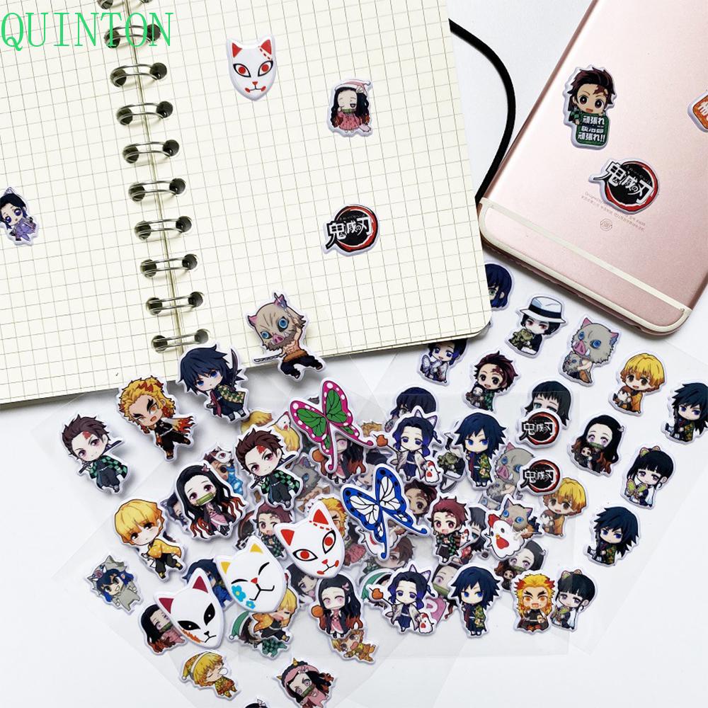 Stiker 3D Motif Kartun Anime Demon Slayer Kimetsu No Yaiba Untuk Dekorasi Laptop / Notebook