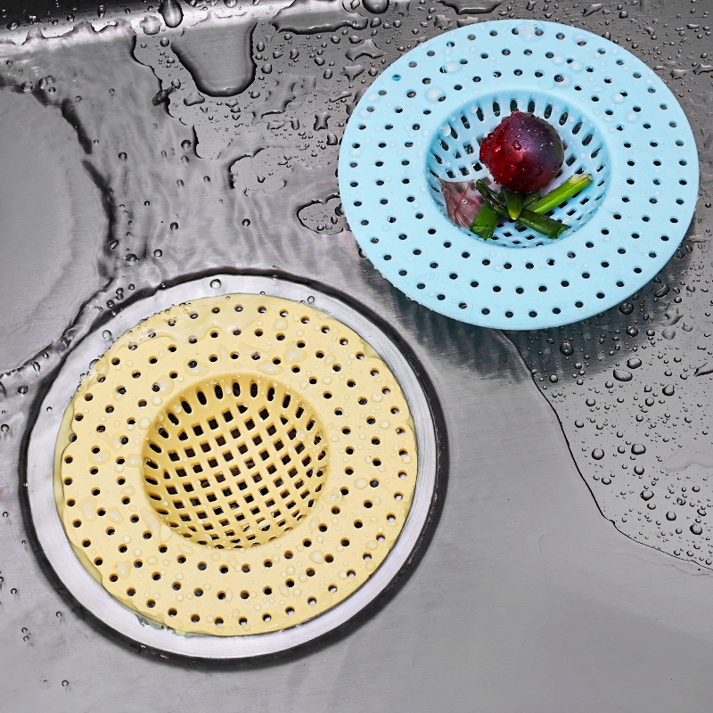 1pc Warna Random PP Anti-blocking Bathroom Floor Drain/Saringan Penangkap Rambut Wastafel Dapur Sederhana Saringan Jaring Rumah Tangga