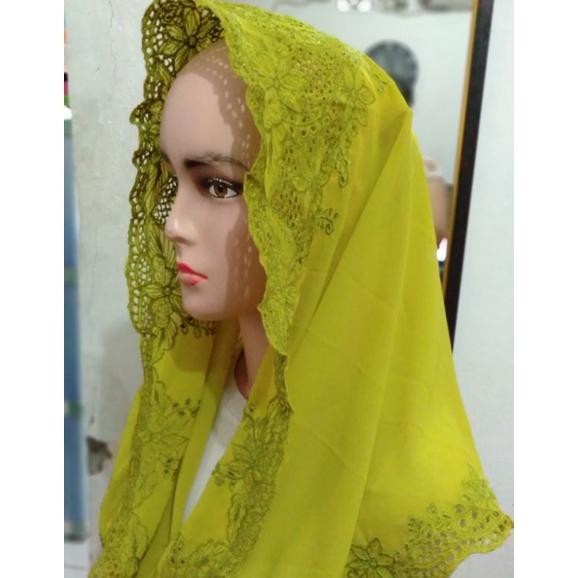 TERMURAH Kerudung Yenny Wahid atau Hijab Instan Hoody - Hijau lemon