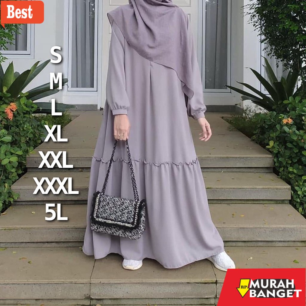 GAMIS SIZE BESAR TERBARU- JOVINNA MAXI GAMIS JUMBO UKURAN S M L XL XXL XXXL 5L BIG SIZE