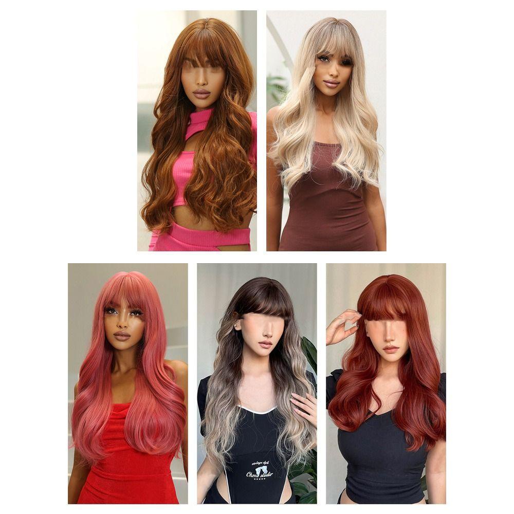 Lily Curly Rambut Fashion Panas Tahan Panas Sintetis Cosplay Keriting Panjang