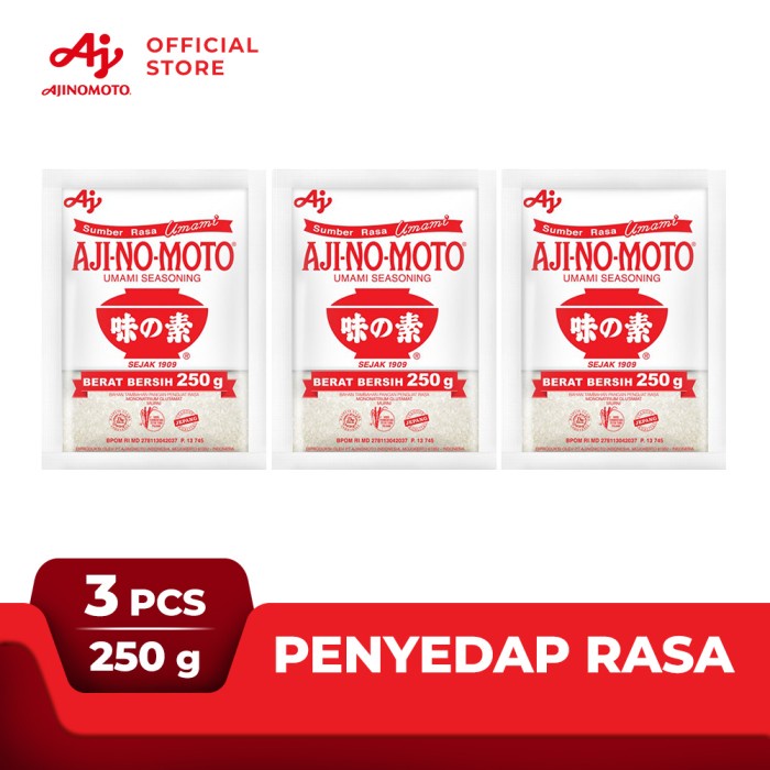 

[Ready Stock]Cod AJI-NO-MOTO® Penyedap Rasa MSG Ajinomoto 250g (3 pcs)