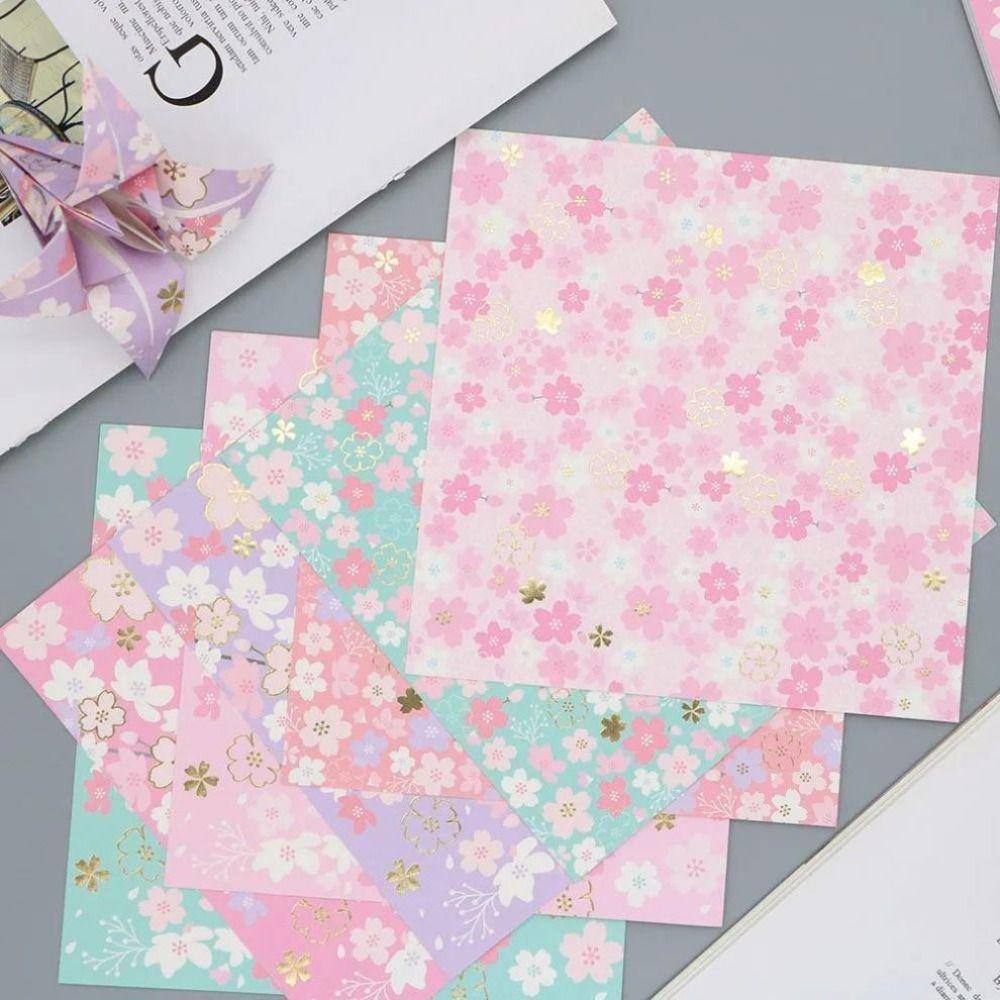 Agustina Origami paper Pink Square Cherry Blossom Scrapbook Kertas-Potong Motif Sakura Craft paper