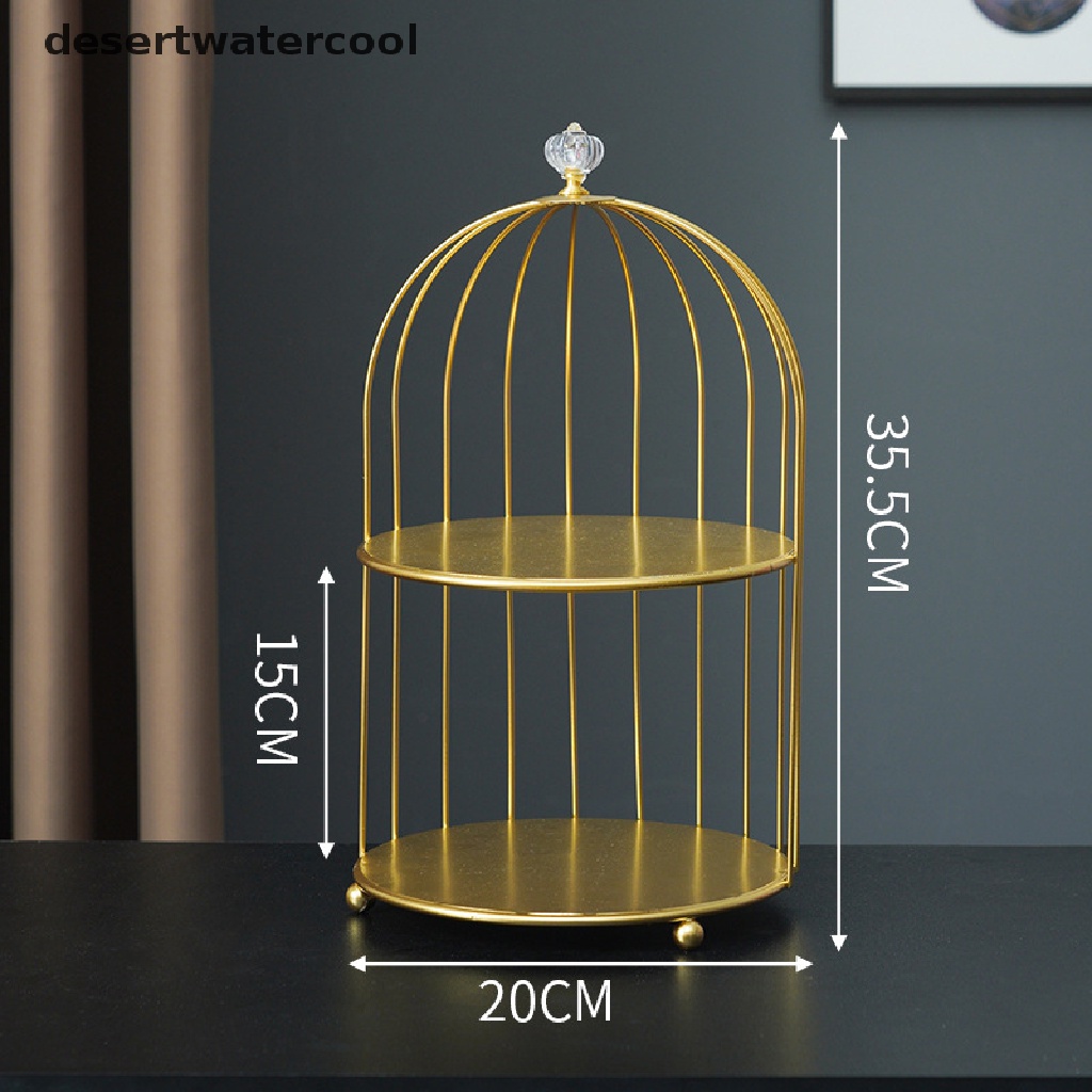 Deid Besi Art Nordic Style Bird Cage Rack Rak Penyimpanan Kosmetik Rak Meja Finishing Martijn