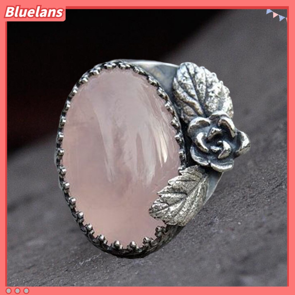 {In Stock} Wanita Cincin Ukiran Bunga Daun Wanita Vintage Berlian Imitasi Jari Cincin Perhiasan Hadiah
