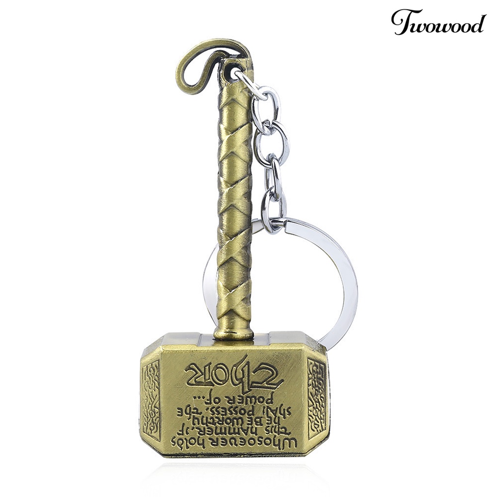 Twowood Gantungan Kunci Vintage Kartun Serbaguna Realistis Tidak Luntur Hias Portable Pria Wanita Palu Tempat Kunci Hadiah Ulang Tahun