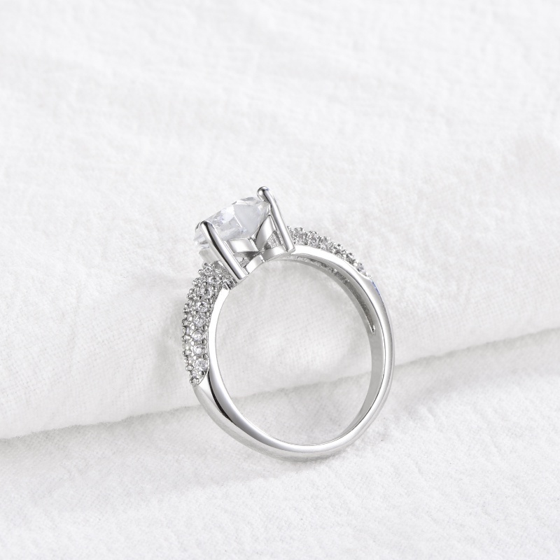 Goldkingdom Aksesoris Perhiasan Fashion Ready Stock Delapan Hati Dan Delapan Panah Berbentuk Hati Zirkon Cincin Perhiasan Berlapis Emas Putih