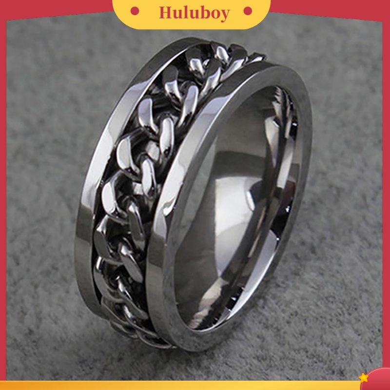 {Ready Stock} Punk Pria Wanita Unisex Rantai Stainless Steel Hias Jari Cincin Band Perhiasan Hadiah