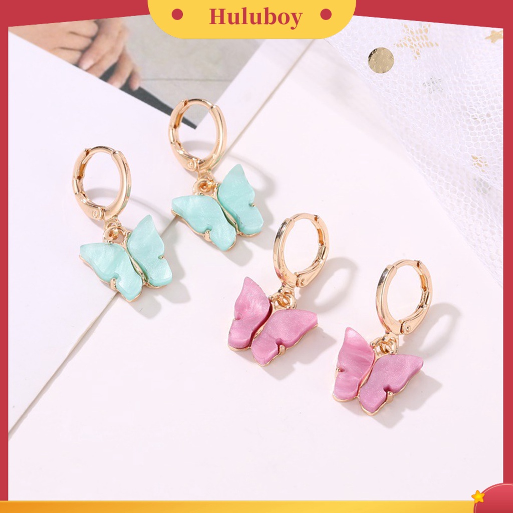 {Ready Stock} 1pasang Anting Bentuk Hewan Elegan Wanita Bahan Akrilik Warna Cerah Anting Menjuntai Untuk Pacaran