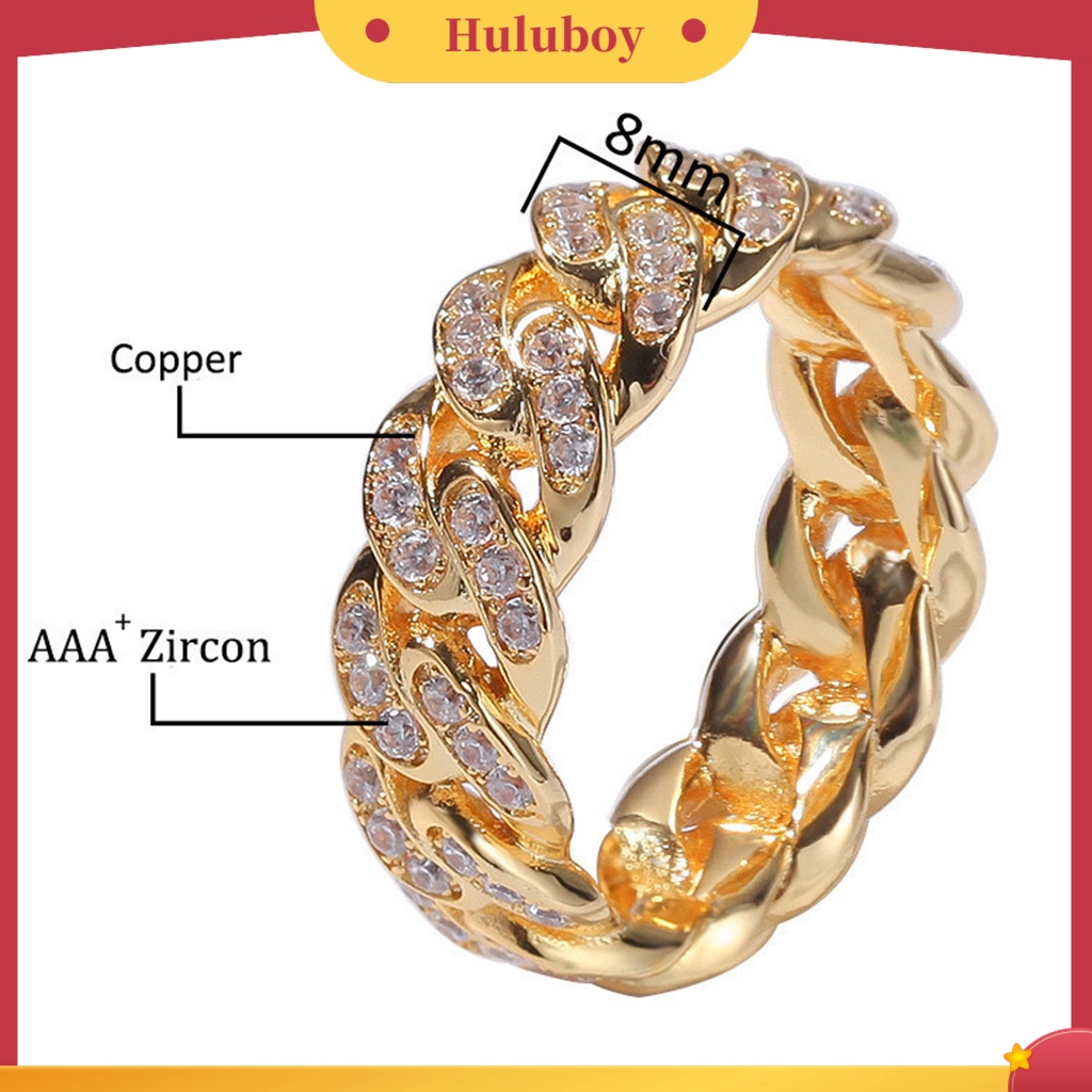 {Ready Stock} Fashion Memutar Cincin Kreatif Perhiasan Cincin Cubic Zirconia Alloy Finger Ring Untuk Hadiah