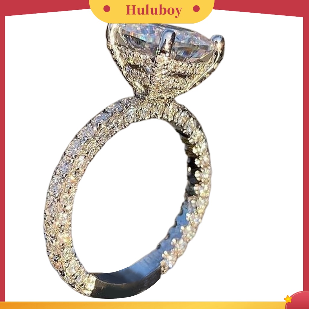 {Ready Stock} Cincin Wanita Persegi Besar Cubic Zirconia Perhiasan Fashion Penampilan Indah Jari Cincin Untuk Pernikahan