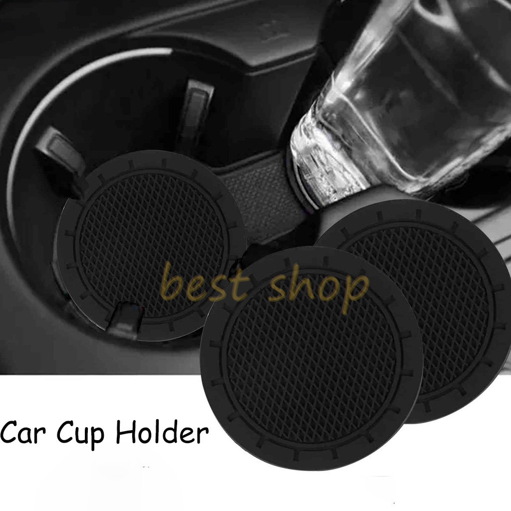 Tatakan Gelas Mobil PVC Car Coaster Universal Auto Anti Slip Cup Holder Insert Coaster