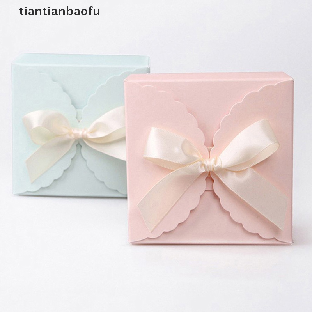 [tiantianbaofu] 5pcs Warna Paper Candy Box Gift Bag Kemasan Kado Pernikahan Paper Box Kecil Butik