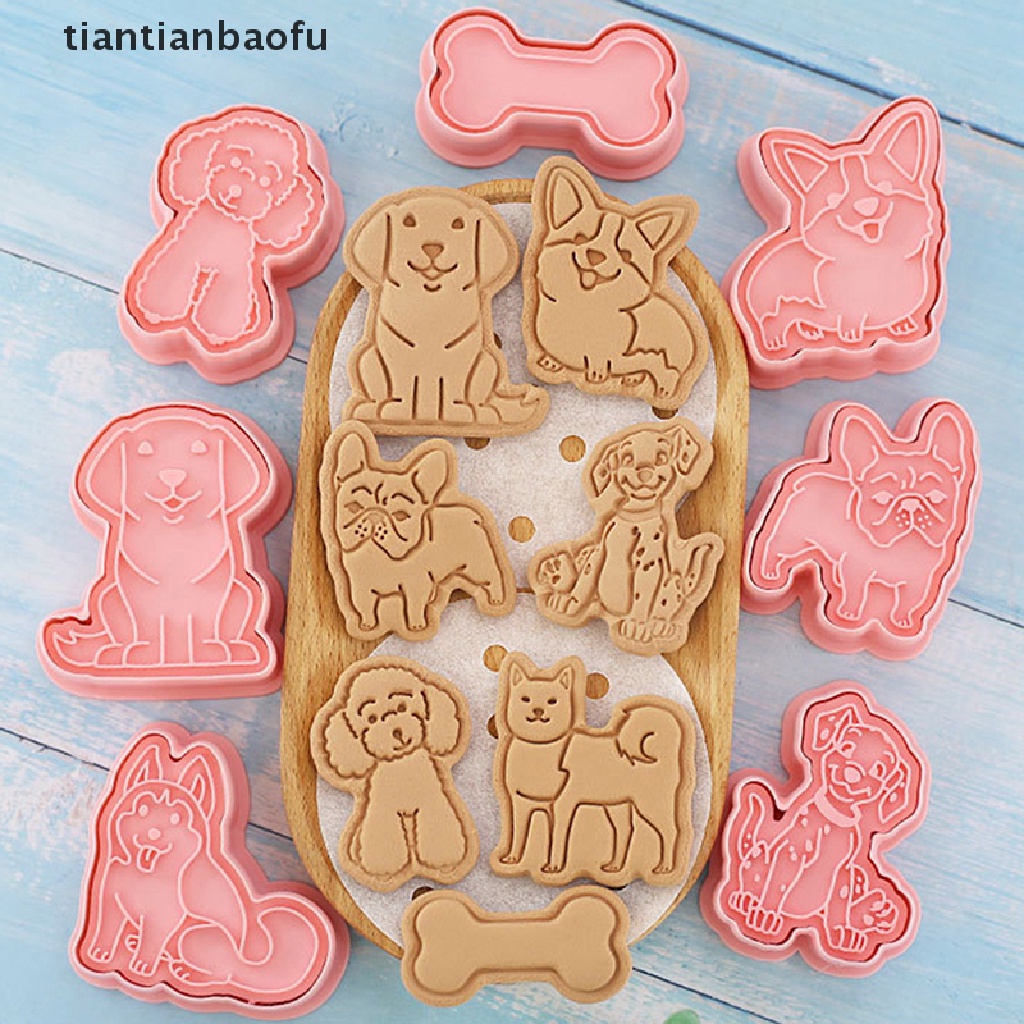 [tiantianbaofu] 8 Pcs Lucu Puppy Biskuit Cetakan DIY Teddy Dog Fondant Cookie Mold Alat Dekorasi Kue Cookie Cutters Pastry Moulds Perlengkapan Baking Butik