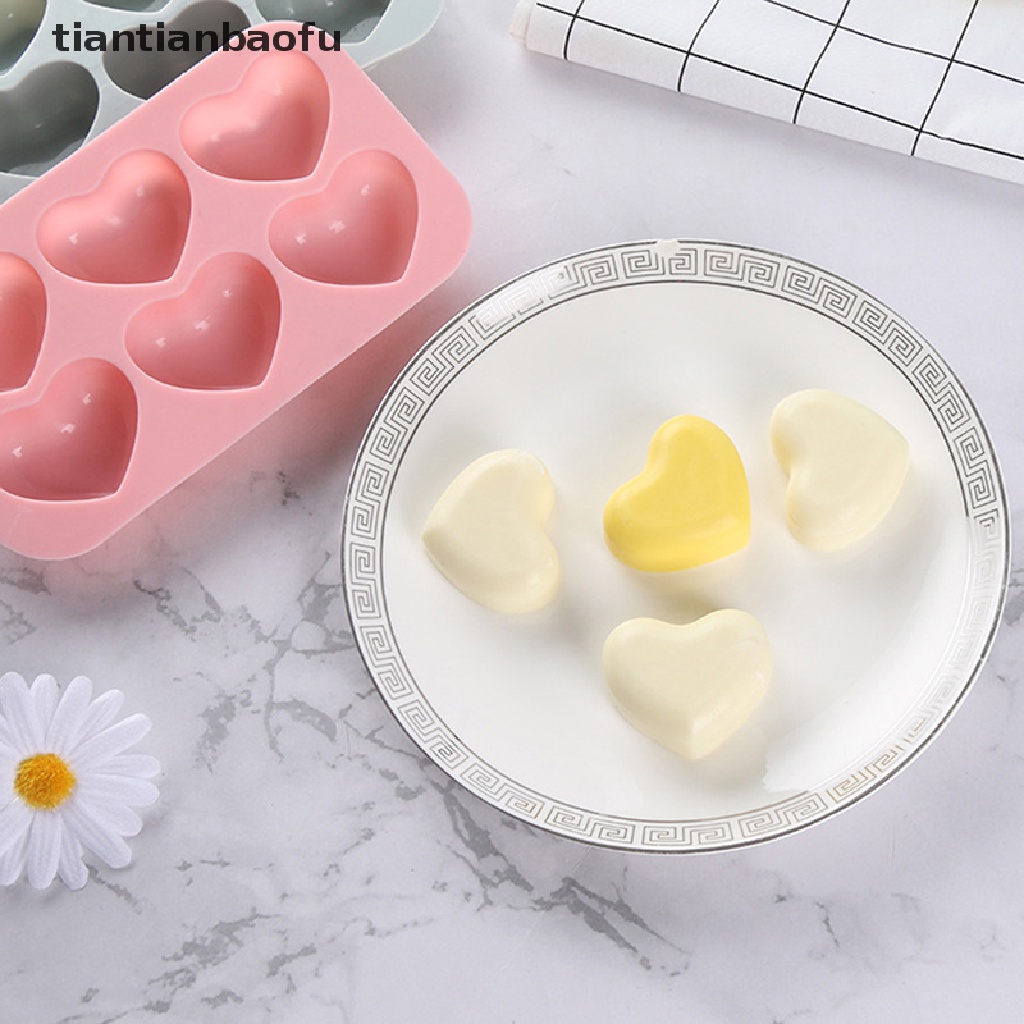 [tiantianbaofu] Valene Heart Silicone Mold 6rongga Love Coklat Baking Kue Dekorasi Butik