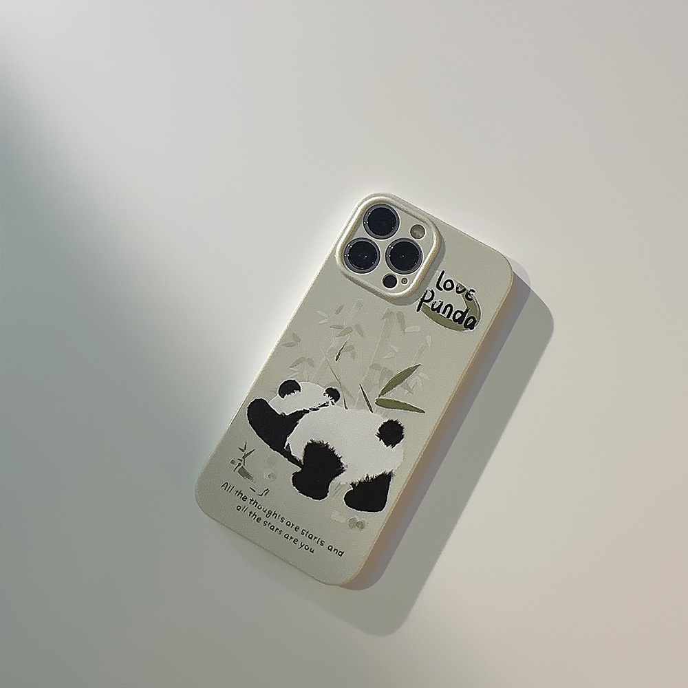 IPHONE National Tide Lucu Panda Pantat Kartun Silikon Case Untuk Iphone14 11 12 13 PRO MAX Casing Cover Pelindung AT0167