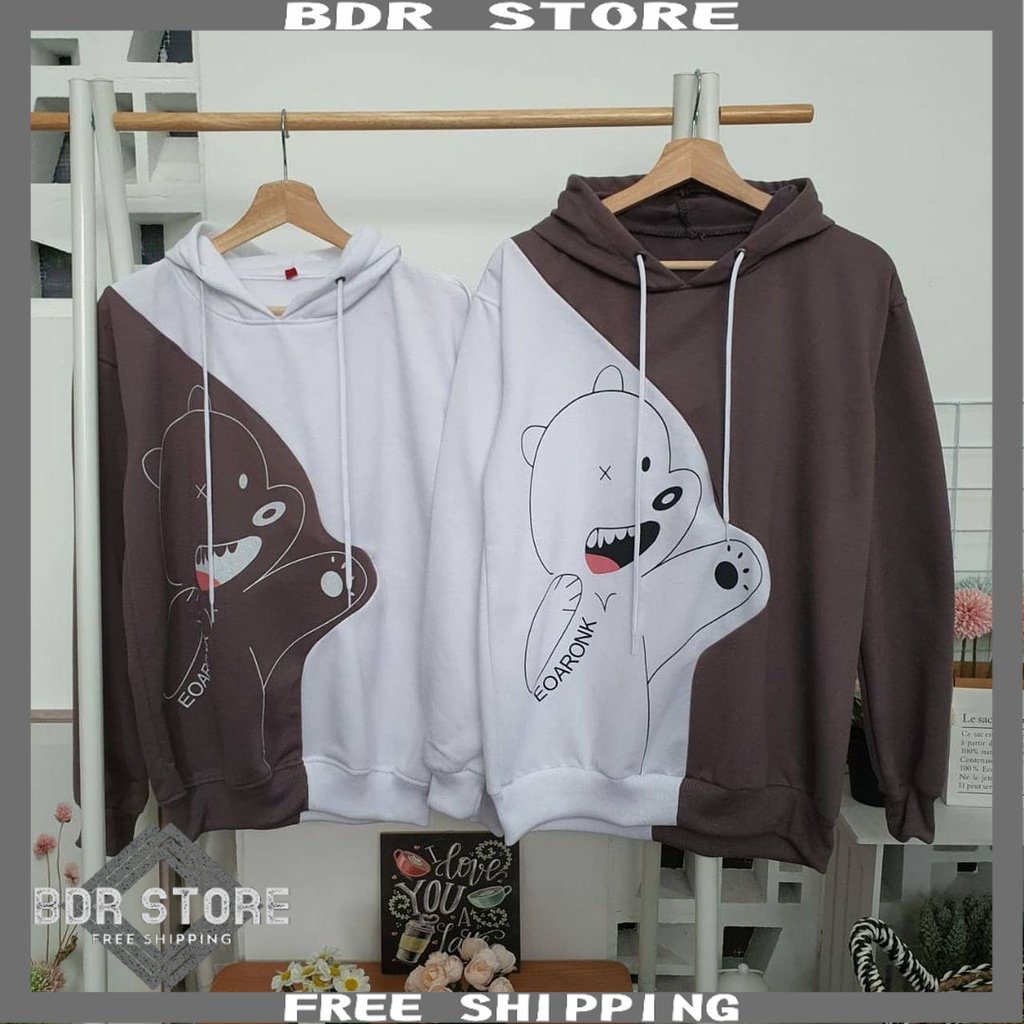 DISKON SALE BERKWALITAS / (isi 2 pcs) Jaket couple pasangan  / Burgundy Bear Hoodie/ Hoodie couple p