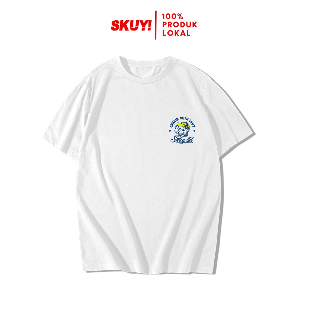 Skuy Kaos Dewasa Putih Unisex | Chillin With Skuy SKY195