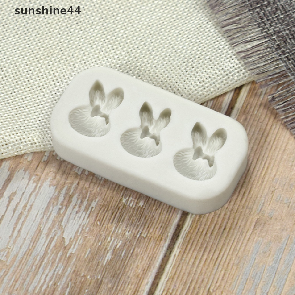 Sunshine Cetakan Silikon Coklat Desain Easter Bunny Mini Fondant Cake Decorag Tools ID