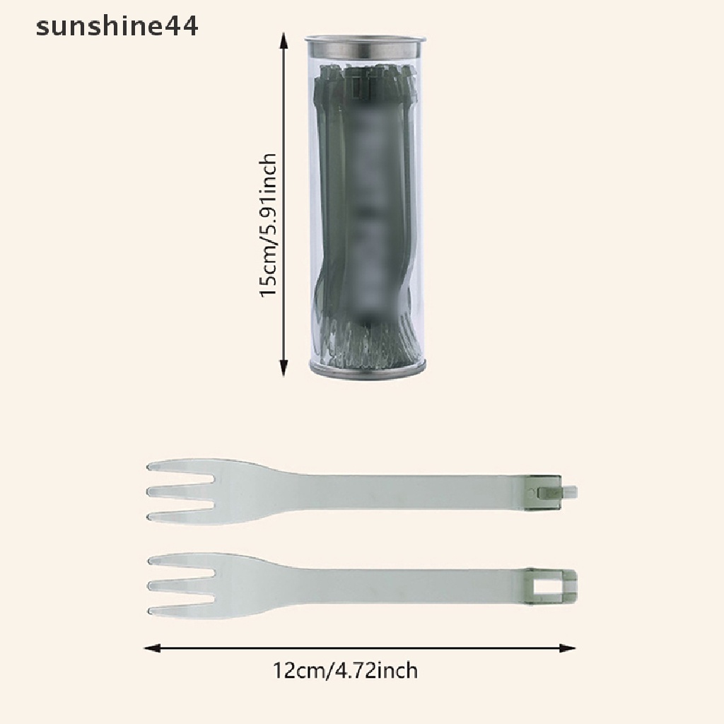 Sunshine 20Pcs/kotak Kreatif Buah Garpu Klip 2-in-1 Penghapusan Kue Klip Dessert Fork ID