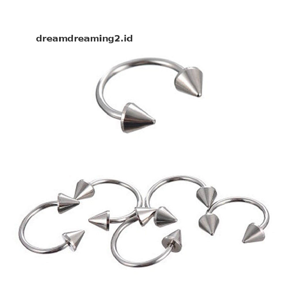 (hot) 1x Stainless Steel Perhiasan Tubuh Tapal Kuda Hidung Septum Bibir Cincin Baru//