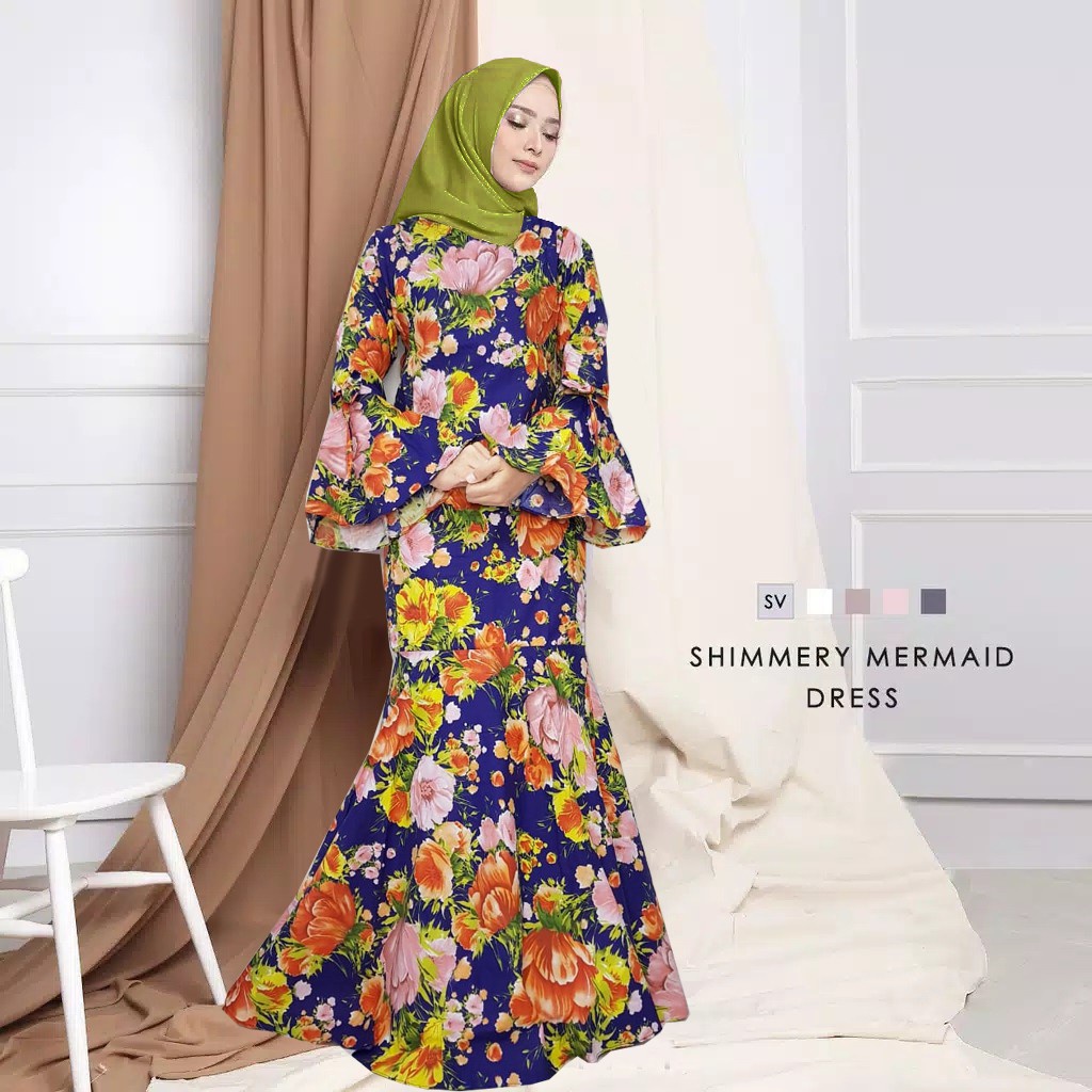 SALE mermaid dress marina 3 warna baju lebaran wanita