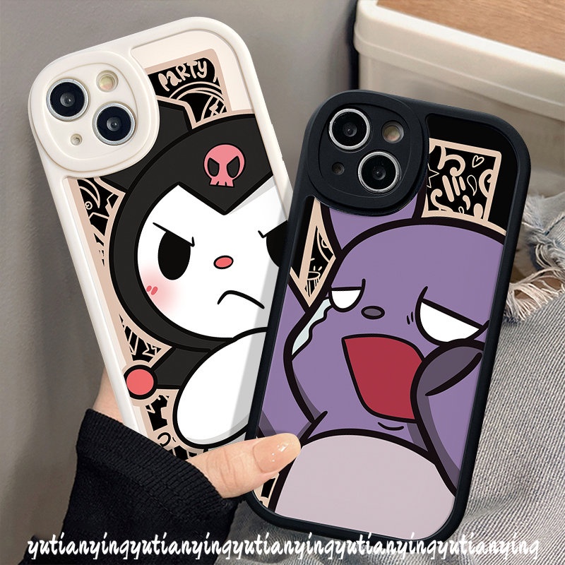 Soft Tpu Back Case Kompatibel Untuk IPhone 7Plus 11 13 12 14 Pro Max 6 7 8 6s Plus XS X XR Max SE 2020 Couple Kartun Lucu Kuromi Baku Cover