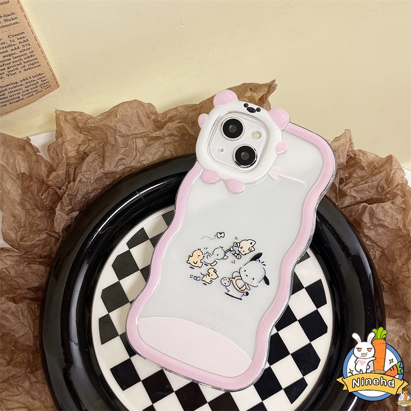 IPHONE Casing Kompatibel Untuk Iphone14 13 12 11 Pro Max X Xr Xs Max7 8 6 6s Plus SE Pasangan Kartun Bebek Casing Ponsel Lensa Monster Kecil Bening Soft Case Cover Shockproof Cover Pelindung