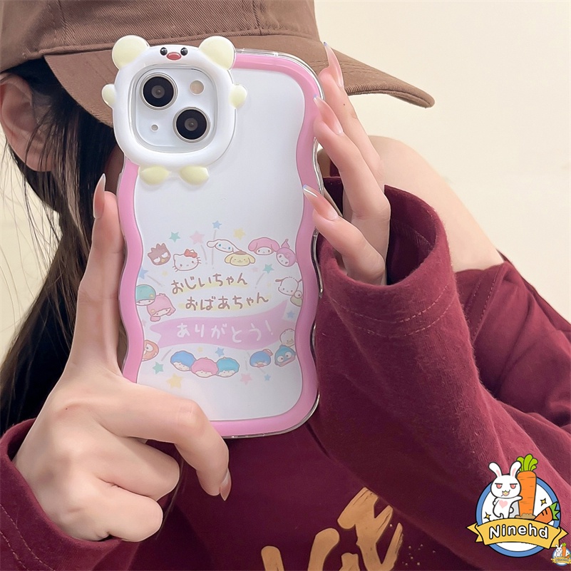 IPHONE Casing Kompatibel Untuk Iphone14 13 12 11 Pro Max X Xr Xs Max7 8 6 6s Plus SE Kartun Kucing Casing Ponsel Transparan Monster Kecil Gelombang Tepi Anti Jatuh Shockproof Cover Pelindung