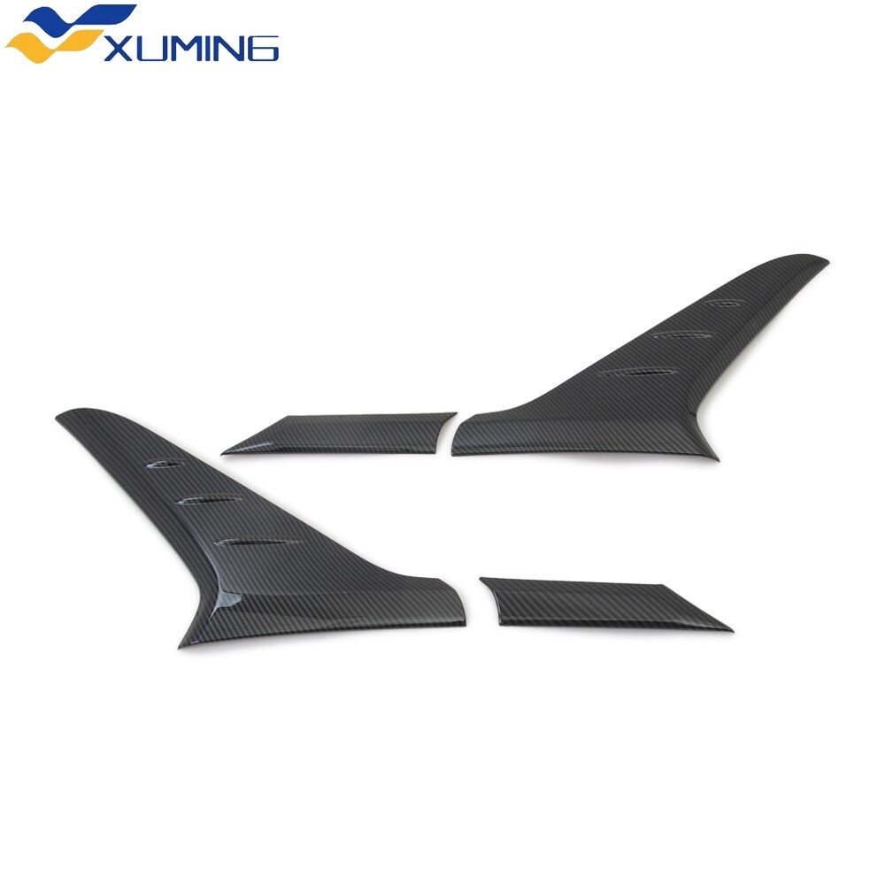 Untuk Hyundai Kona 2017-2020 2021 2022 SUV Serat Karbon Belakang Jendela Spoiler Cover Trim Segitiga Garnish Molding Aksesoris Mobil