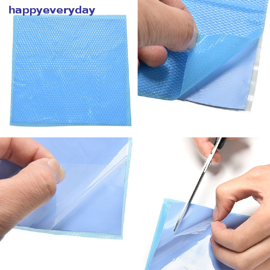 [happy] 100mmx100mmx1mm Biru Heatsink Pendingin Thermal Conductive Uncut Silicone Pad [ID]